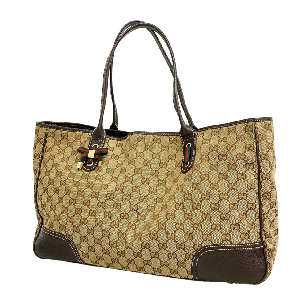 Gucci bag/tote bag GG canvas Sherry line 161719 brown champagne women's OP020363